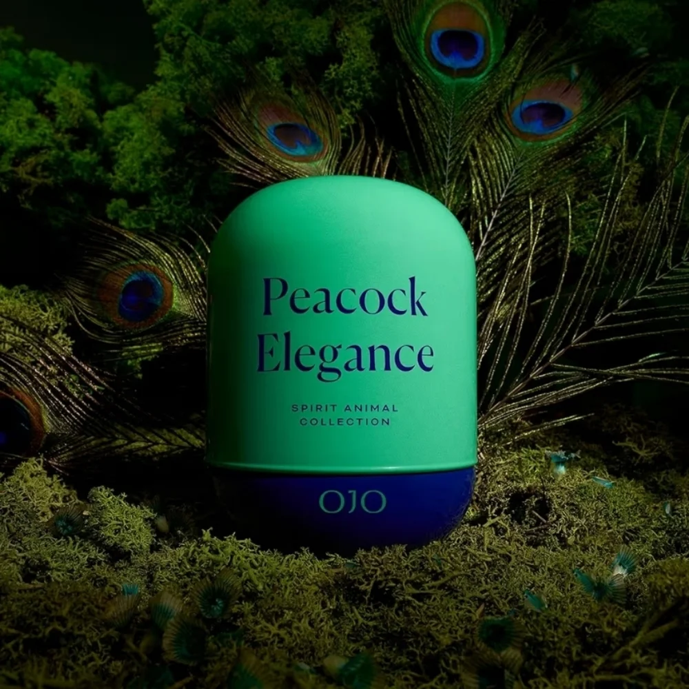 OJO Peacock Elegance Scented Candle – 7.8 oz Jar Candle